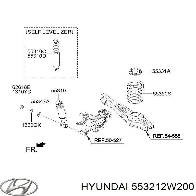 Амортизатор задний, правый Hyundai/Kia 553212W200 цена, от 415.63 USD