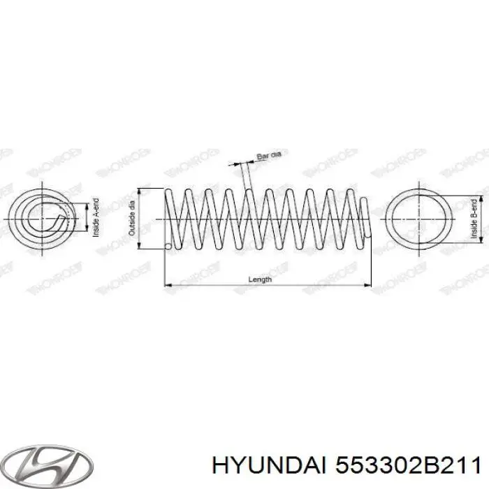 Купить S553302B211 Hyundai/Kia Пружина подвески