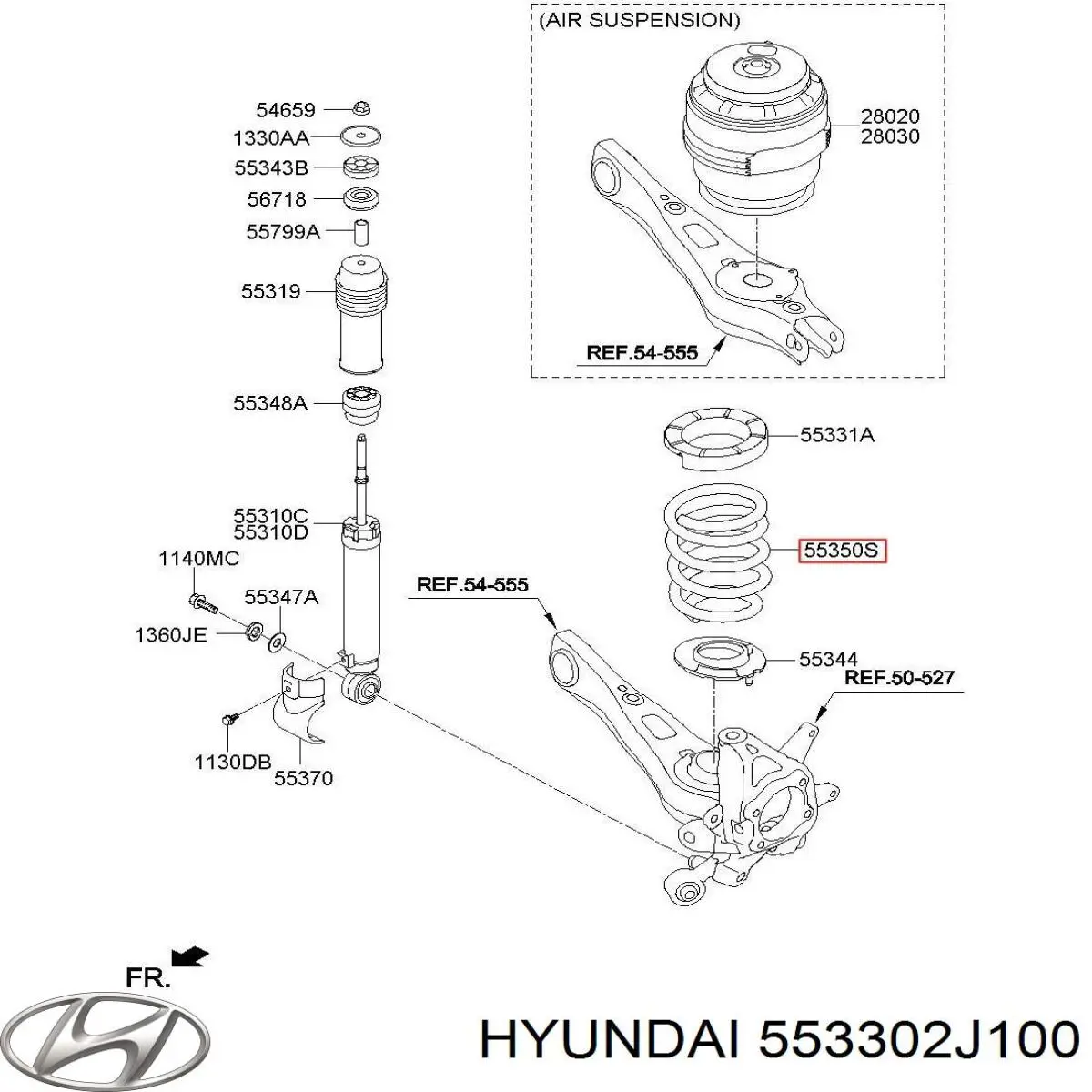 553302J100 Hyundai/Kia Пружина подвески задняя