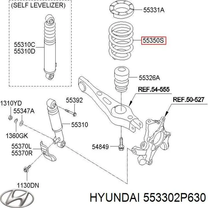 553302P630 Hyundai/Kia пружина задняя