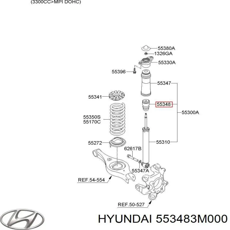 Купить 553483M000 Hyundai/Kia Отбойник амортизатора заднего