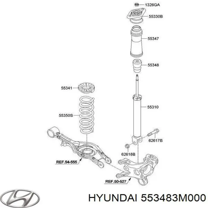 Буфер (отбойник) амортизатора заднего Hyundai/Kia 553483M000