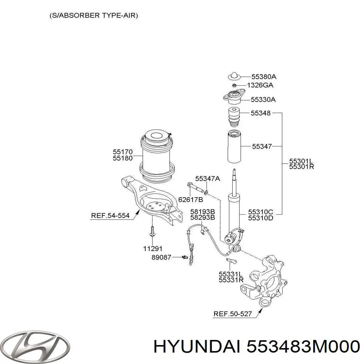 Отбойник амортизатора заднего 553483M000 Hyundai/Kia
