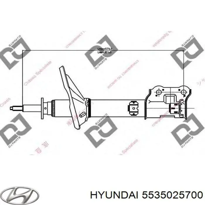 Купить 5535025700 Hyundai/Kia Амортизатор задний, левый