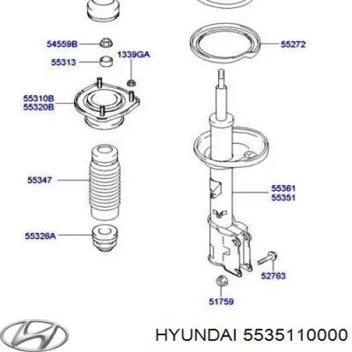 5535110000 Hyundai/Kia амортизатор задний левый