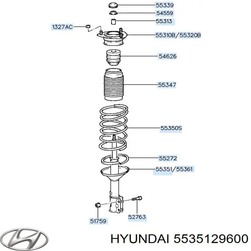 Амортизатор задний левый 5535129600 Hyundai/Kia