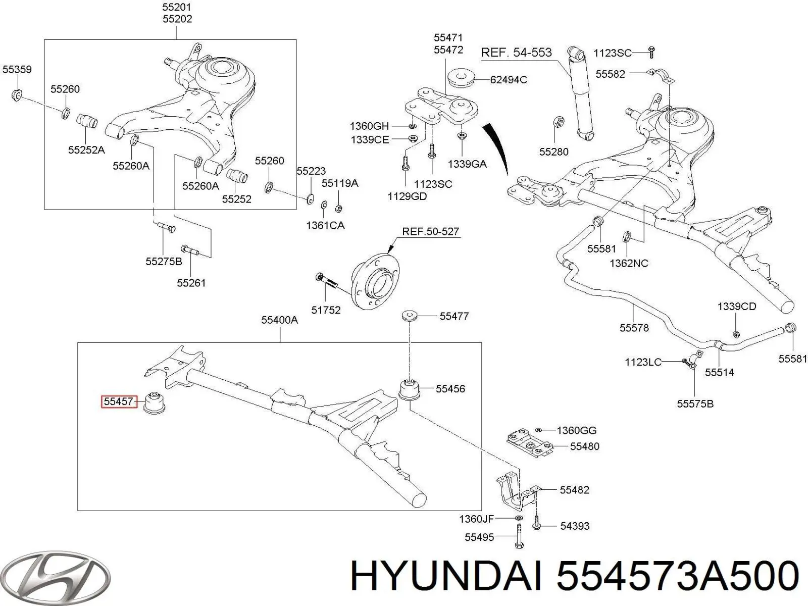 Сайлентблок заднего подрамника Hyundai/Kia 554573A500 цена, от  