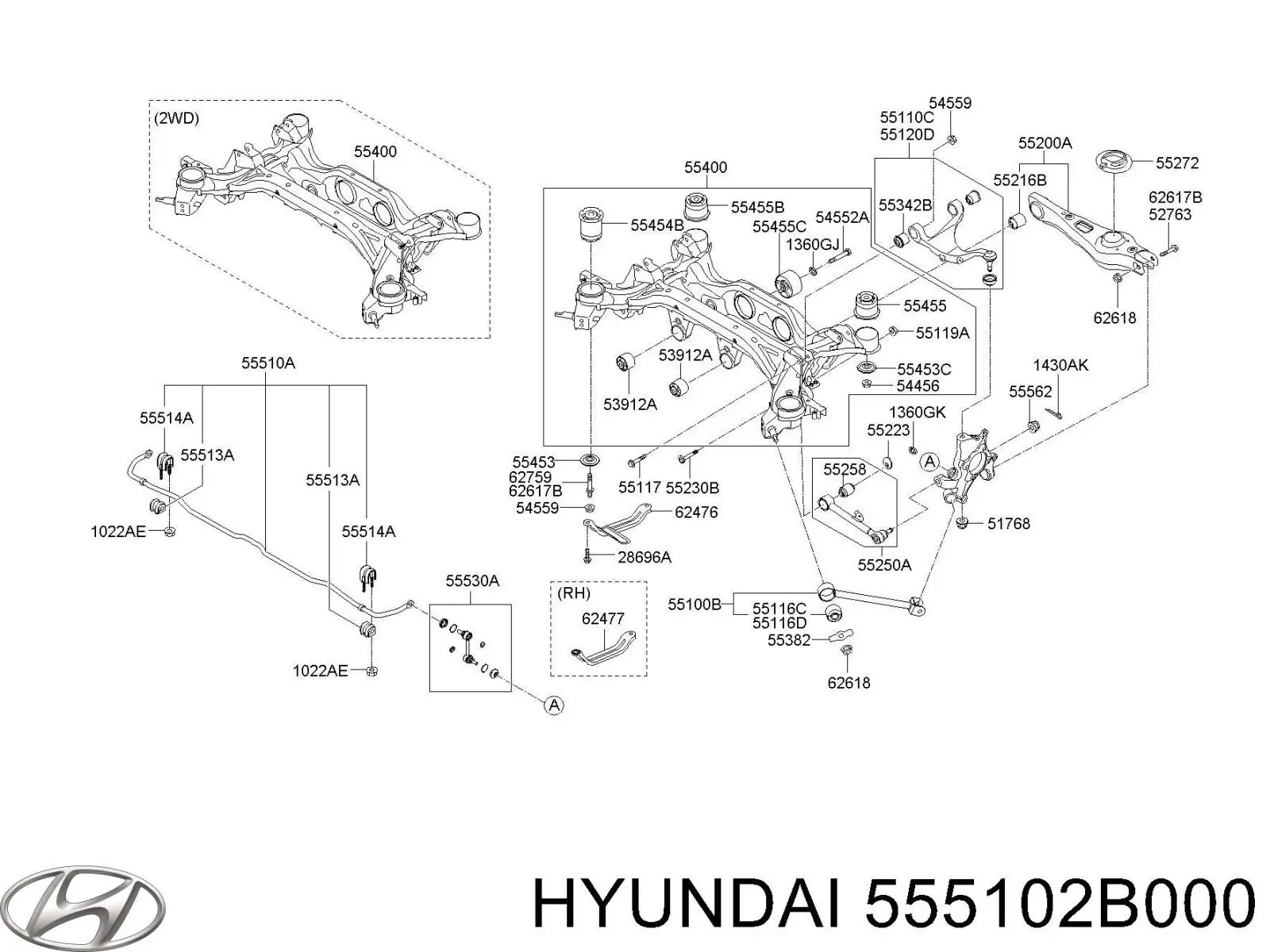 555102B000 Hyundai/Kia стабилизатор задний