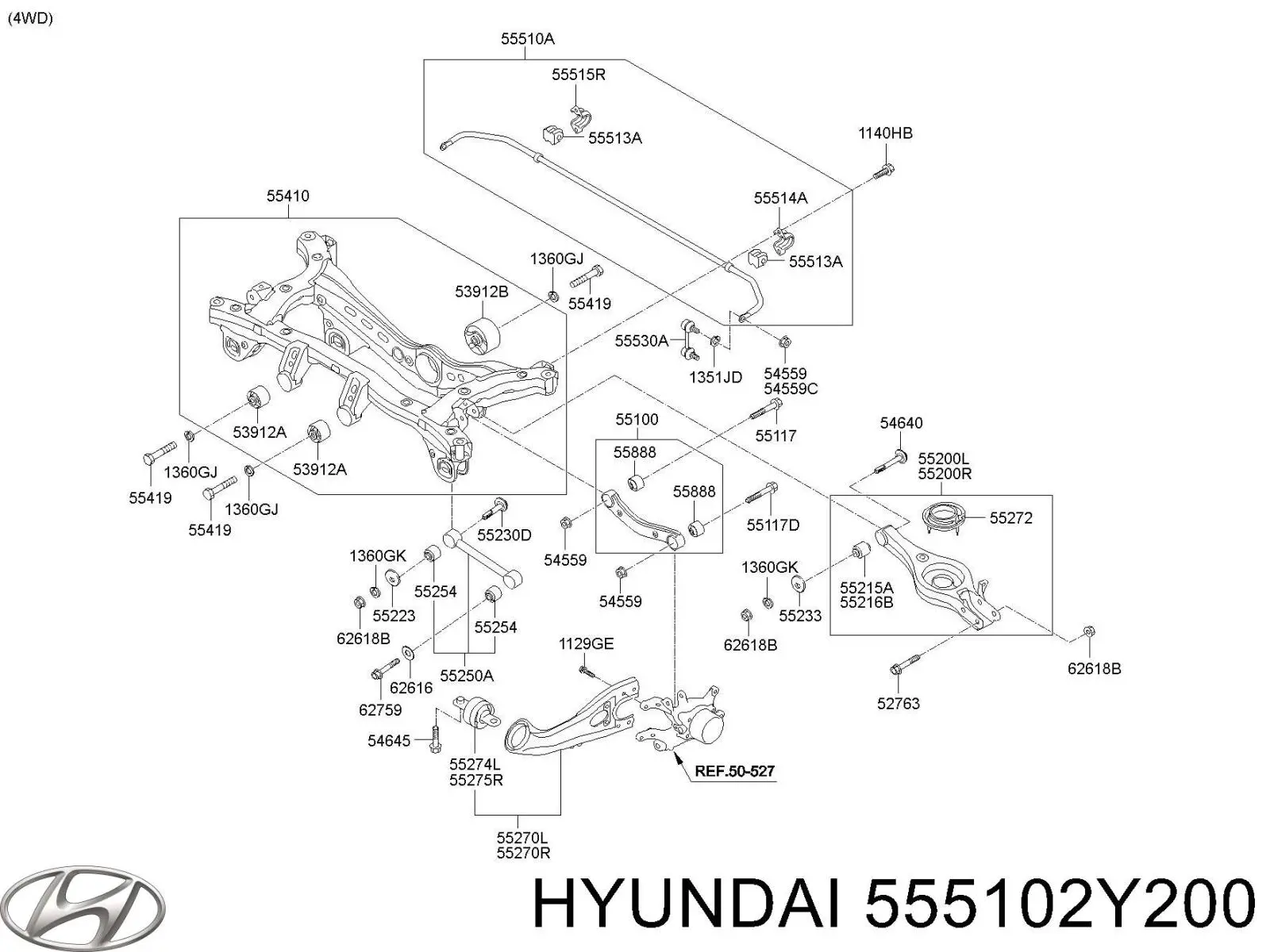 555102Y200 Hyundai/Kia estabilizador traseiro