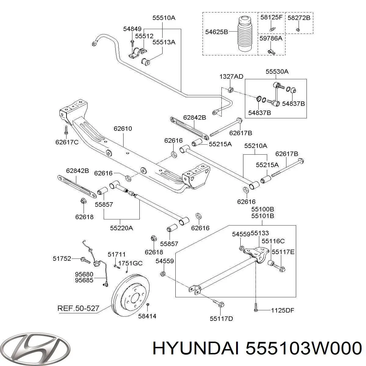 555103W000 HYUNDAI Estabilizador trasero original y equivalente