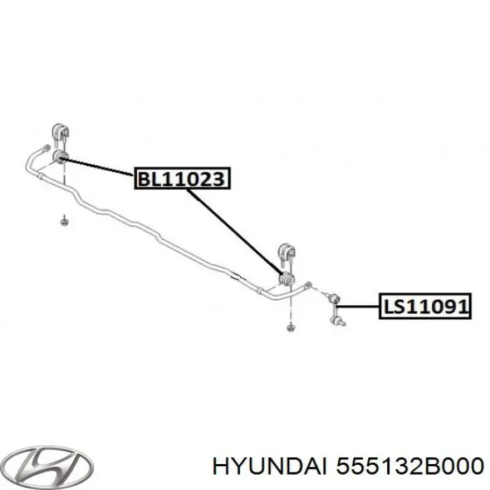 Купить 555132B000 Hyundai/Kia Втулка заднего стабилизатора