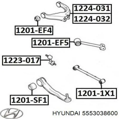 Стойка заднего стабилизатора 5553038600 Hyundai/Kia