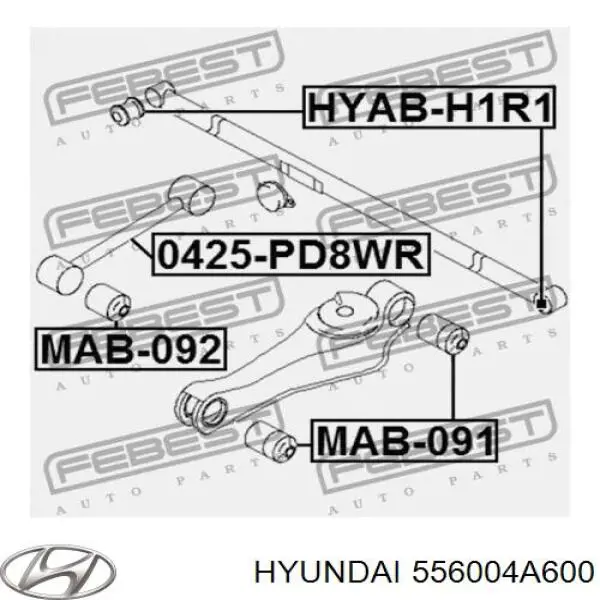 556004A600 Hyundai/Kia тяга поперечная задней подвески