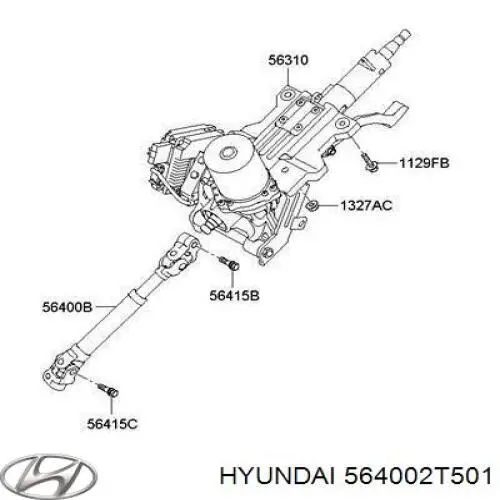 Купить 564002T501 Hyundai/Kia Вал рулевой колонки