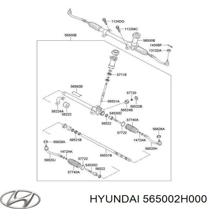 565002H000 Hyundai/Kia рулевая рейка