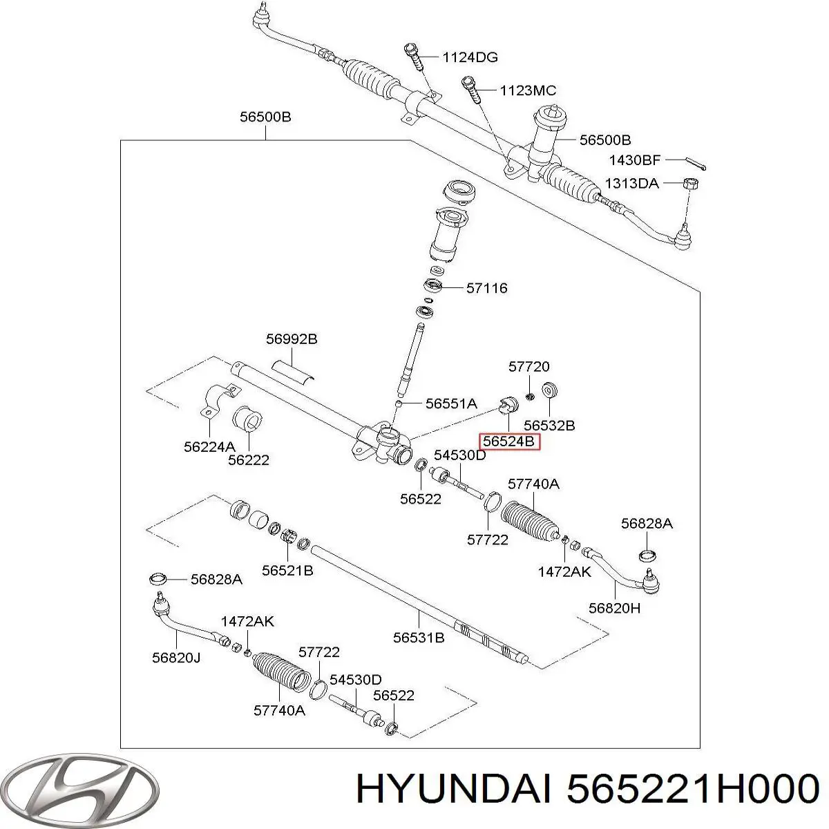 565221H000 Hyundai/Kia втулка вала рулевой рейки