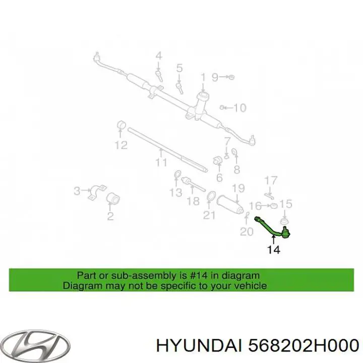 Рулевой наконечник 568202H000 Hyundai/Kia