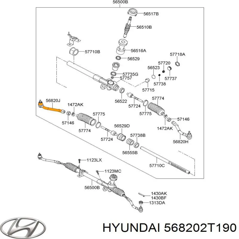 Рулевой наконечник 568202T190 Hyundai/Kia