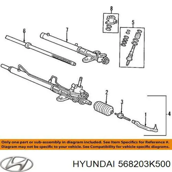 Купить 568203K500 Hyundai/Kia Наконечник рулевой тяги, внешний