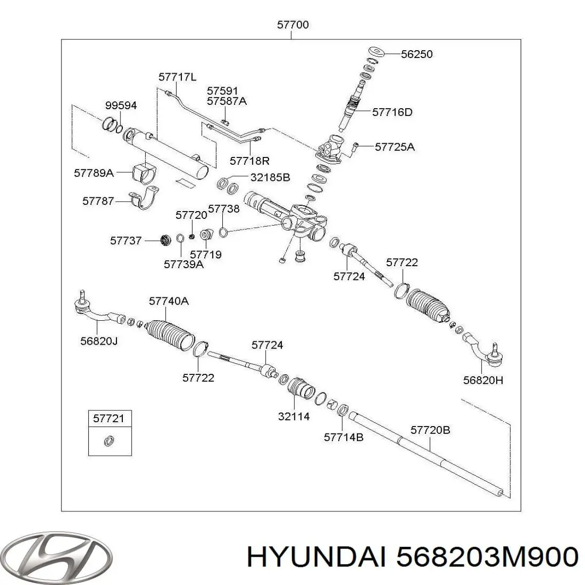 Рулевой наконечник HYUNDAI 568203M900