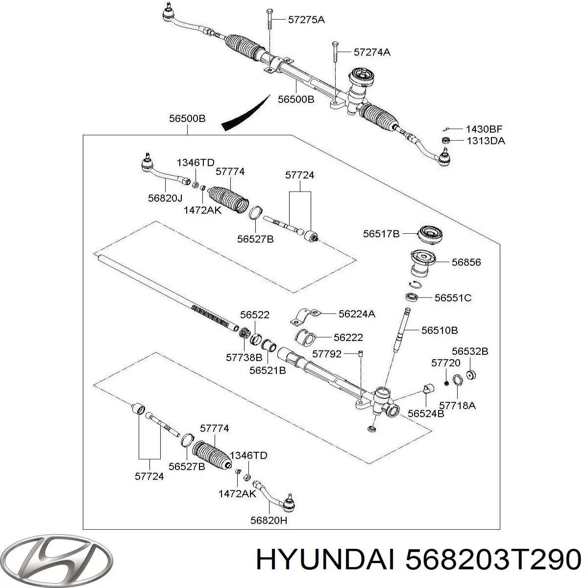 Купить 568203T290 Hyundai/Kia Наконечник рулевой тяги, внешний