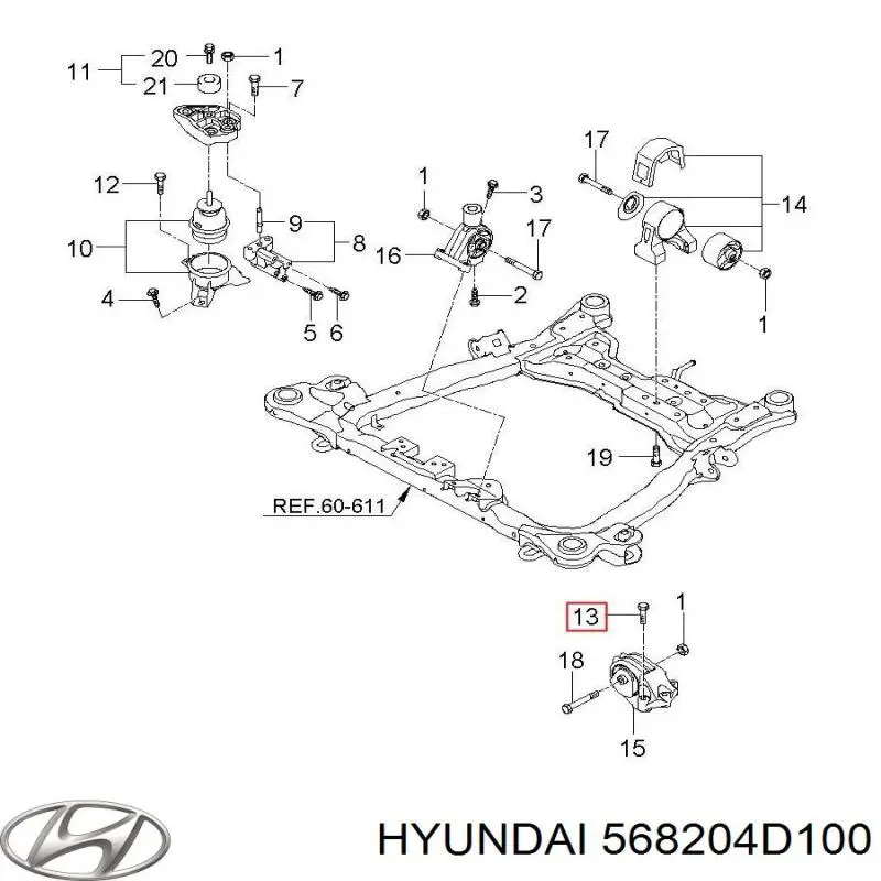 Рулевой наконечник 568204D100 Hyundai/Kia
