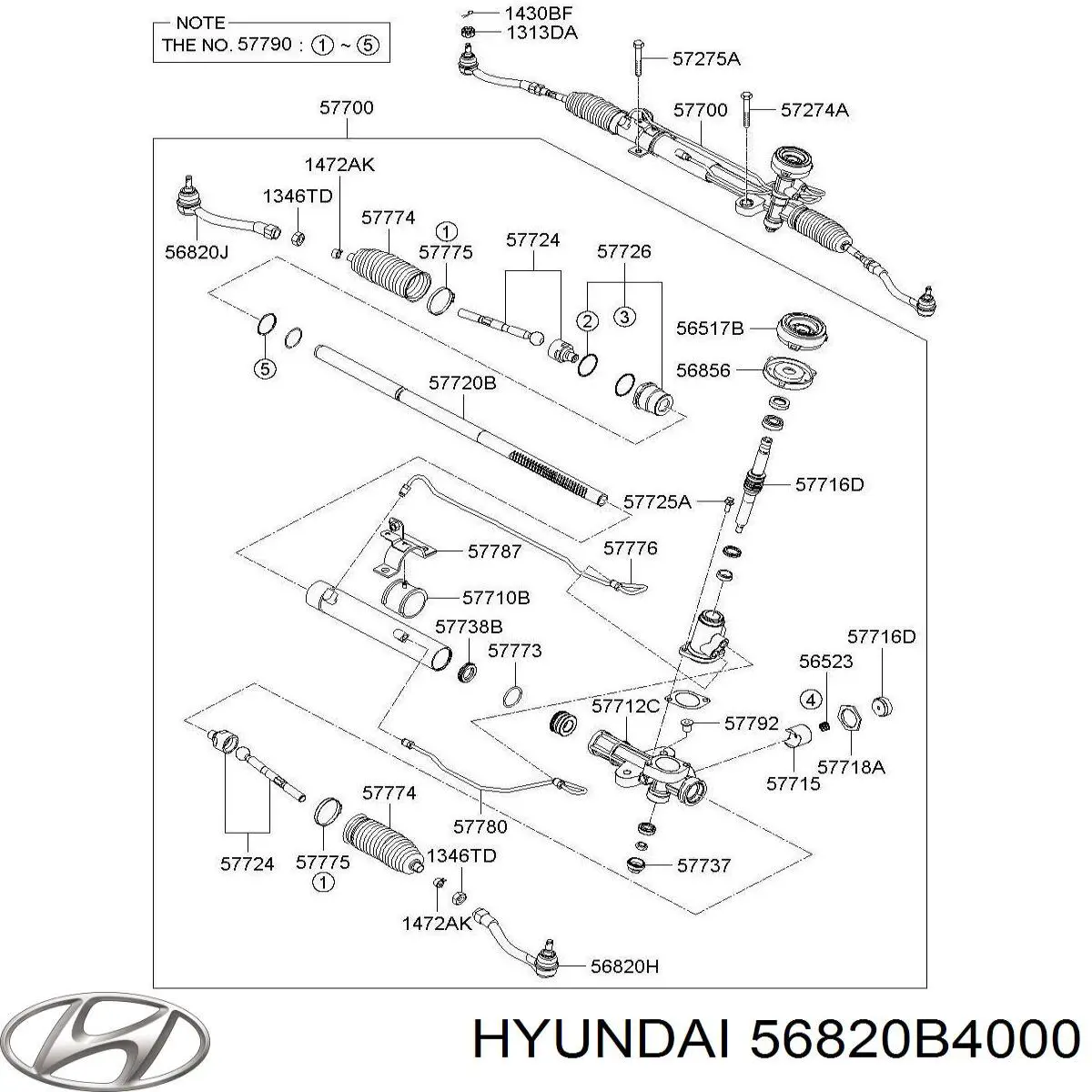 Купить 56820B4000 Hyundai/Kia Наконечник рулевой тяги, внешний