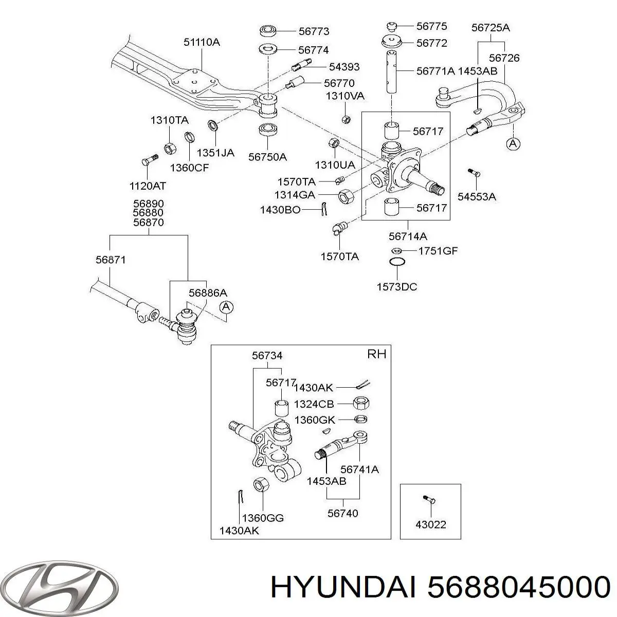 5688045000 Hyundai/Kia Наружный наконечник рулевой тяги