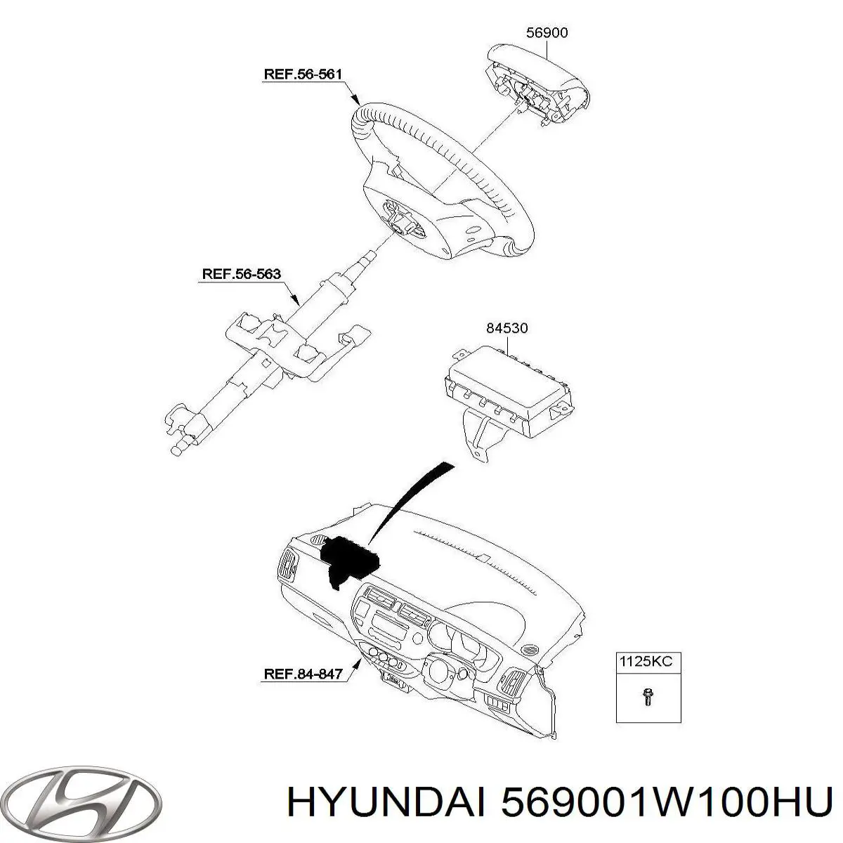 Airbag в мультируль Hyundai/Kia 569001W100HU цена, от 114.97 USD
