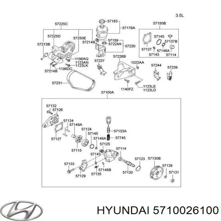 Насос гидравлики Hyundai/Kia 5710026100 цена, от 67.80 USD