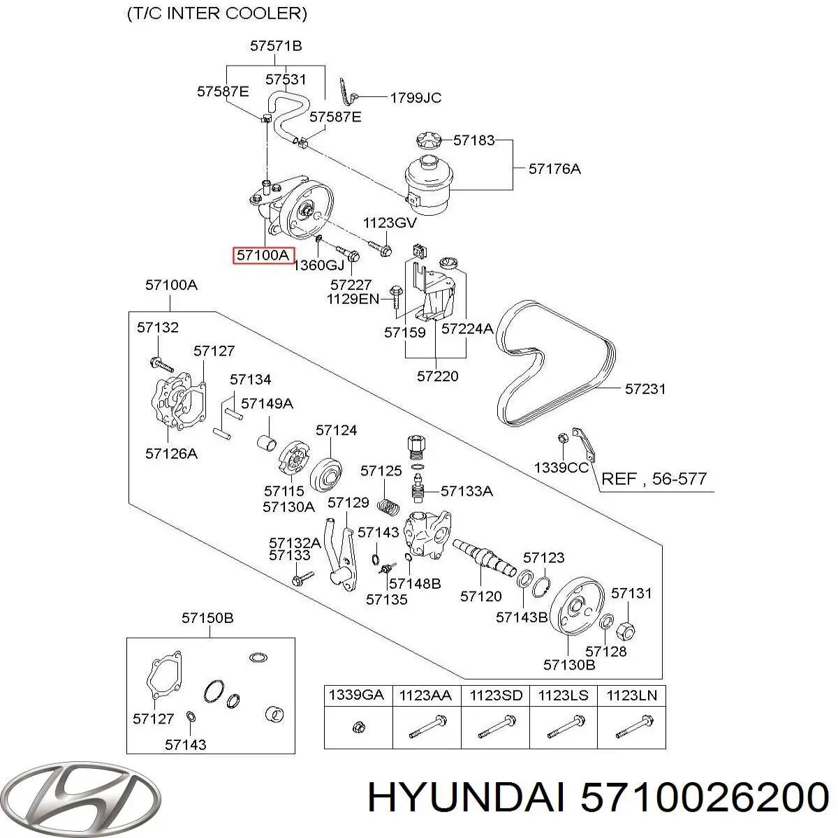 Насос гидроусилителя руля Hyundai/Kia 5710026200