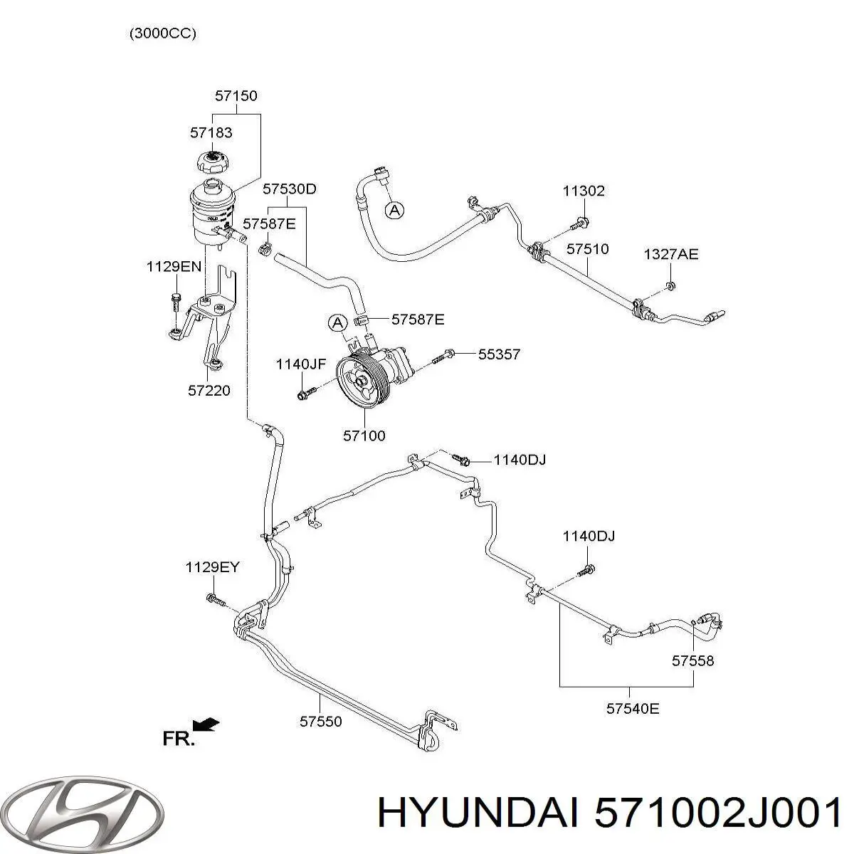 Насос ГУР 571002J001 Hyundai/Kia