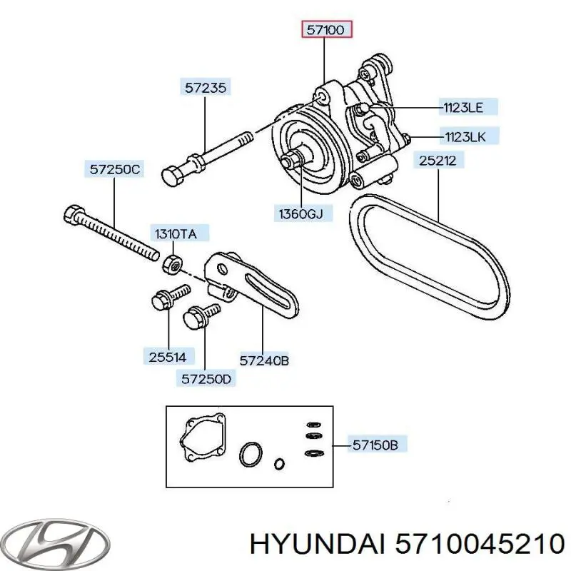 Насос ГУР EX571005H001 Mando