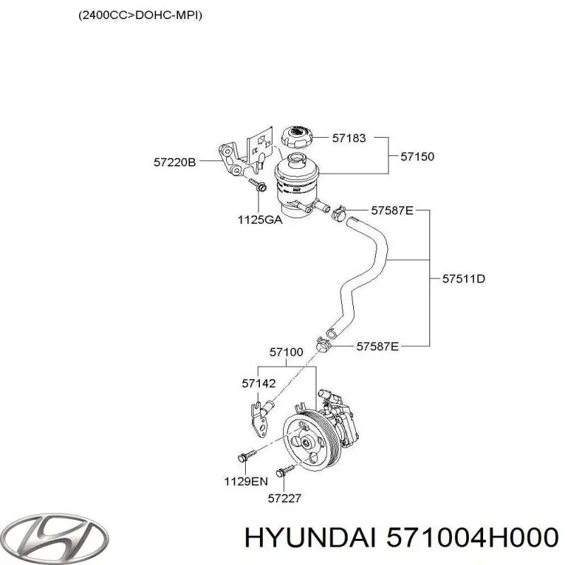 Насос ГУР 571004H000 Hyundai/Kia