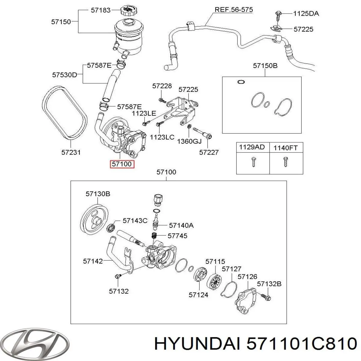 Купить 571101C810 Hyundai/Kia Насос рулевого управления