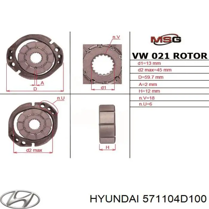 Насос гидравлики Hyundai/Kia 571104D100 цена, от 150.93 USD