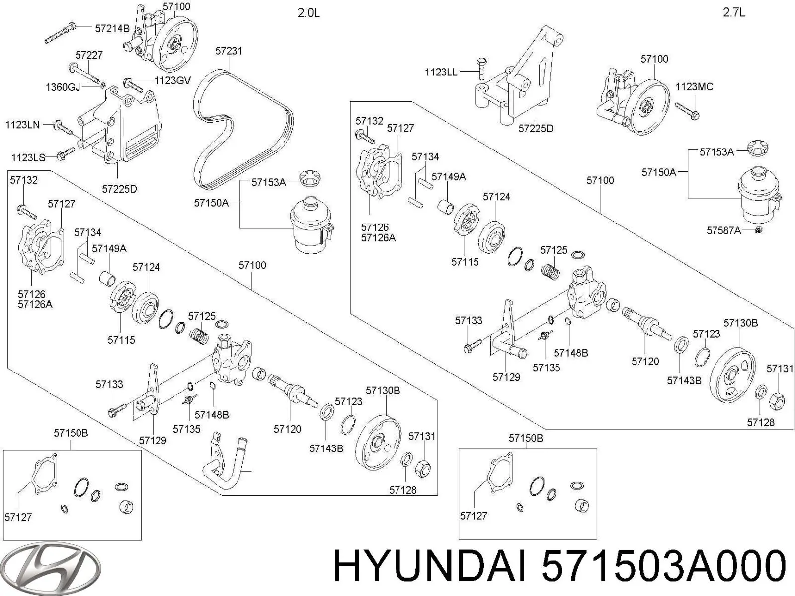 Бачок насоса ГУР на Hyundai Trajet FO