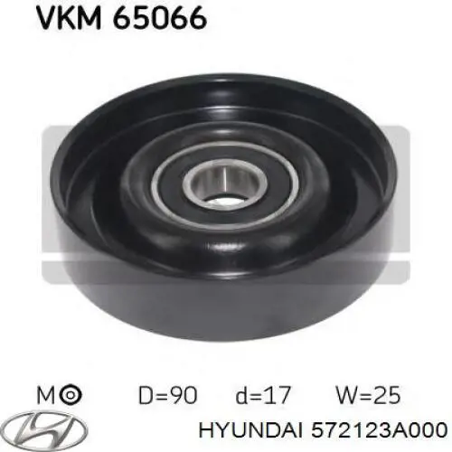 Polea tensora correa poli V 572123A000 Hyundai/Kia