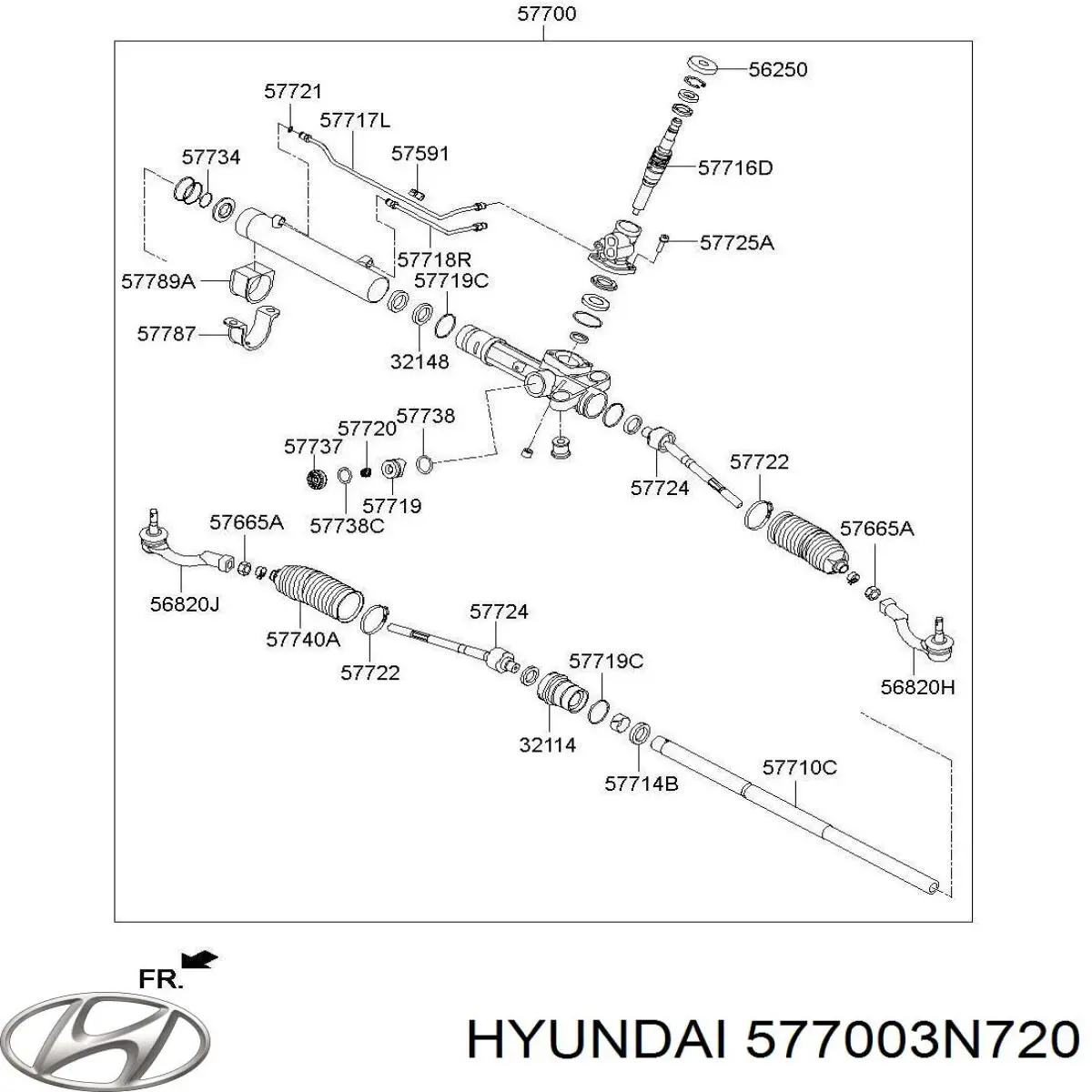 Купить 577003N760 Hyundai/Kia Рулевая рейка