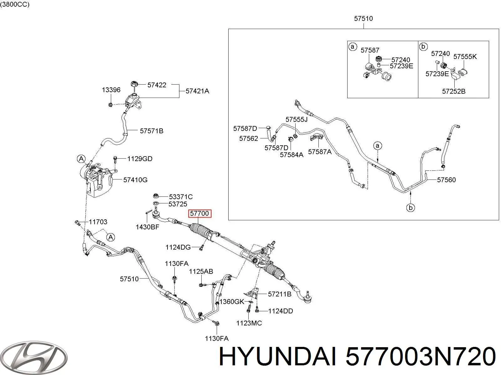 Купить 577003N610 Hyundai/Kia Рулевая рейка