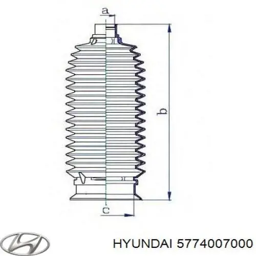 Купить 5774007000 Hyundai/Kia Чехол рулевого механизма