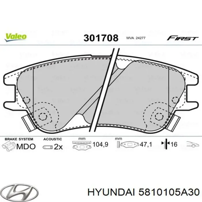 Колодки Hyundai/Kia 5810105A30 цена, от 17.76 USD