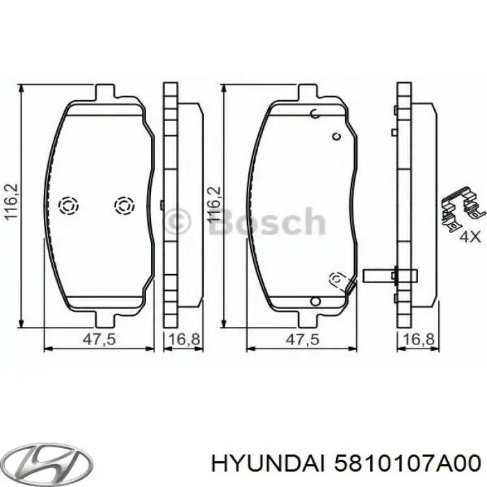 Купить 5810107A00 Hyundai/Kia Колодки тормозные
