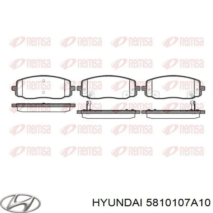 Pastillas de freno delanteras 5810107A10 Hyundai/Kia