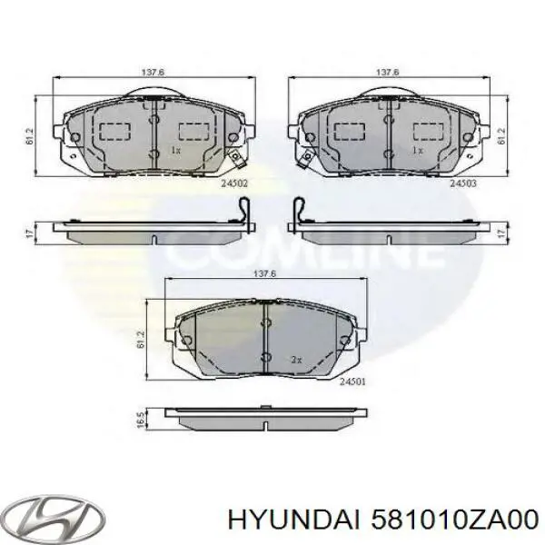 Купить 581010ZA00 Hyundai/Kia Колодки тормозные