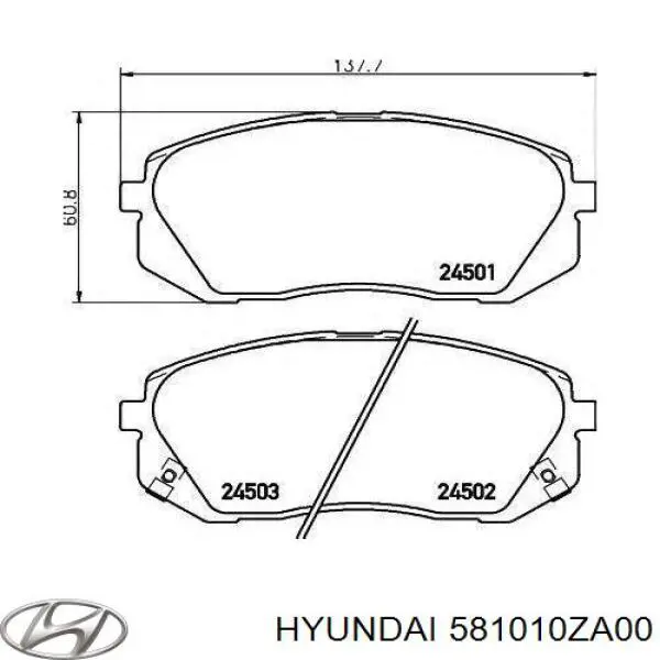 581010ZA00 HYUNDAI Pastillas de freno delanteras original y equivalente