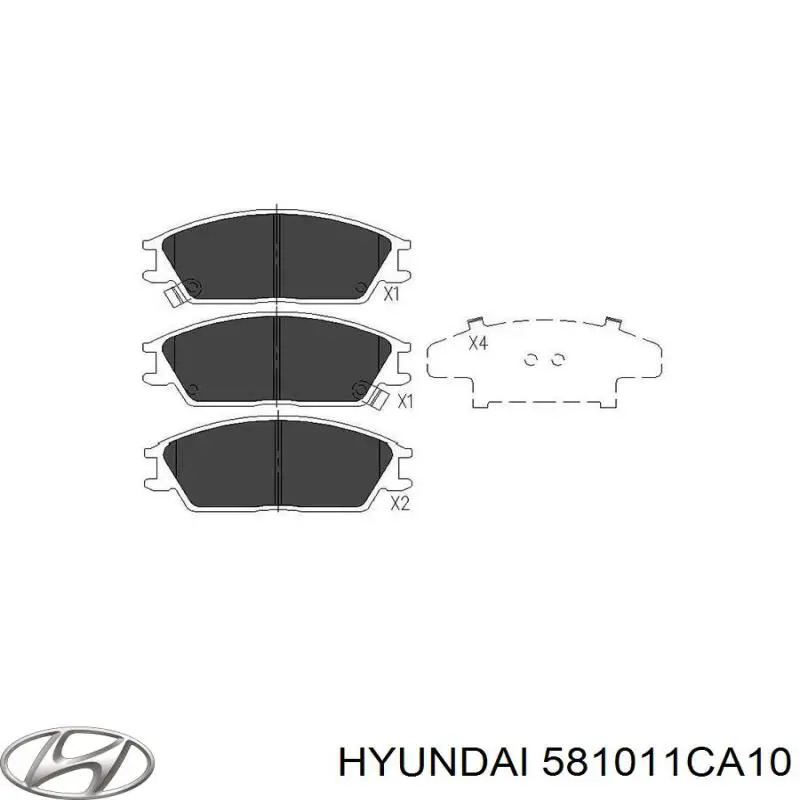 Передние тормозные колодки 581011CA10 Hyundai/Kia