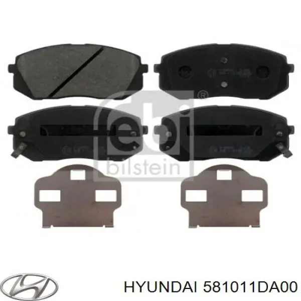 Передние тормозные колодки 581011DA00 Hyundai/Kia
