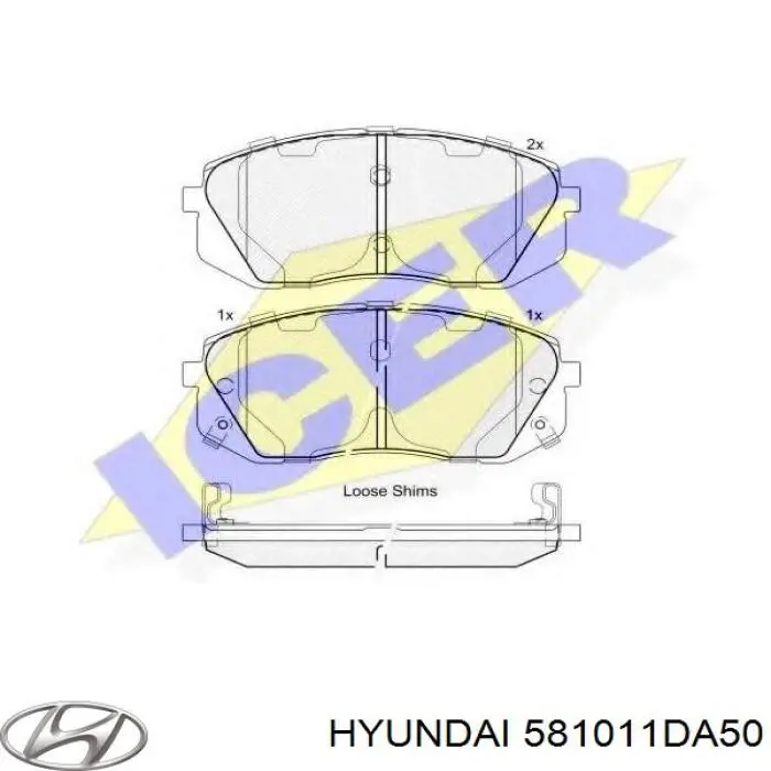 Колодки Hyundai/Kia 581011DA50 цена, от 28.16 USD