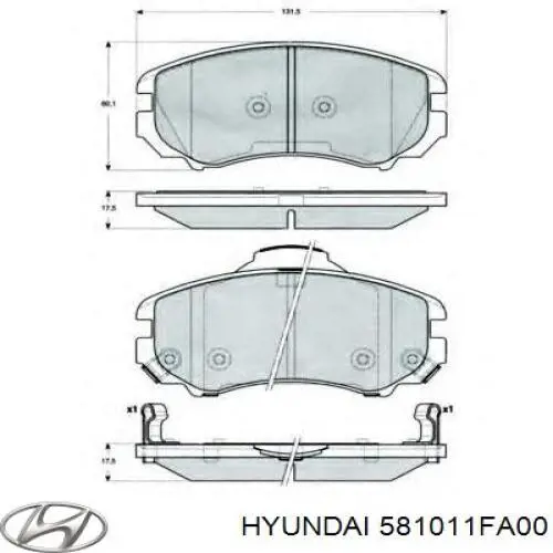 Колодки Hyundai/Kia 581011FA00 цена, от 16.74 USD